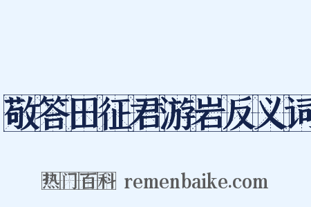 敬答田征君游岩反义词是什么意思的图片